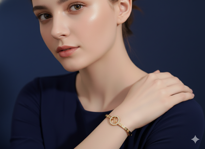 Gold Line Bracelet 18k Gold Plated.