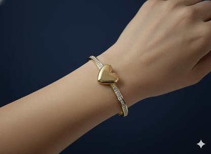 Heart Bracelet 18k Gold Plated.