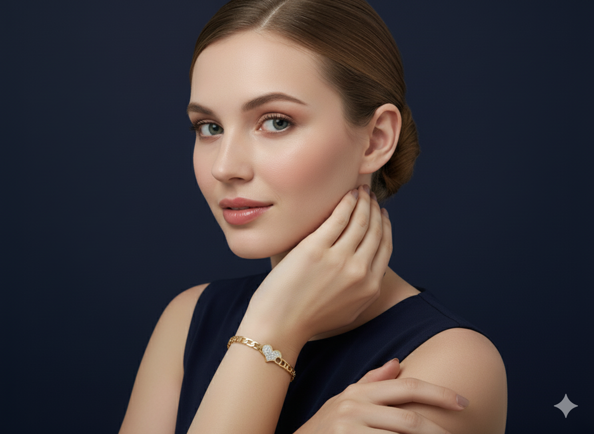 Heart Bracelet 18k Gold Plated