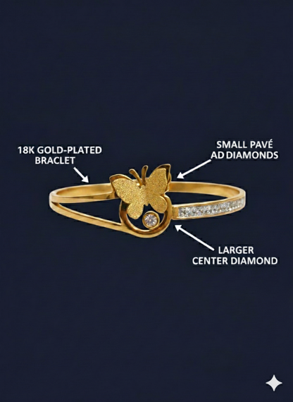Butterfly Bliss Bracelet 18k Gold Plated
