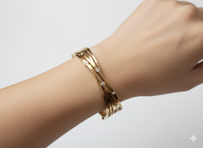 Zewrat Cross Twisted Bracelet 18k Gold Plated.