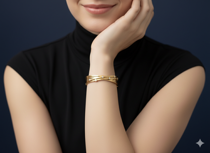 Zewrat Cross Twisted Bracelet 18k Gold Plated.