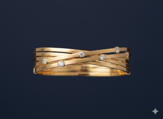Zewrat Cross Twisted Bracelet 18k Gold Plated.