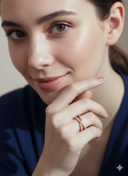 Golden Glow Crown Ring 18K Gold Plated