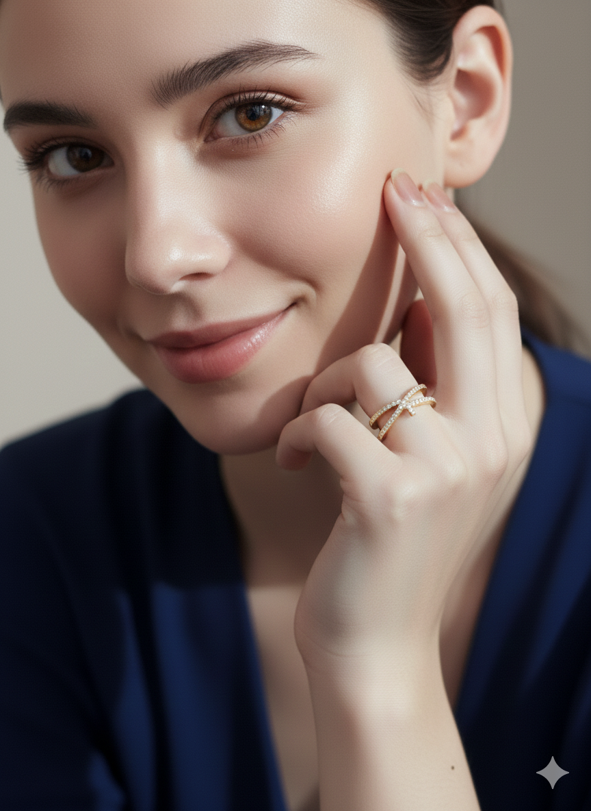 Golden Glow Crown Ring 18K Gold Plated