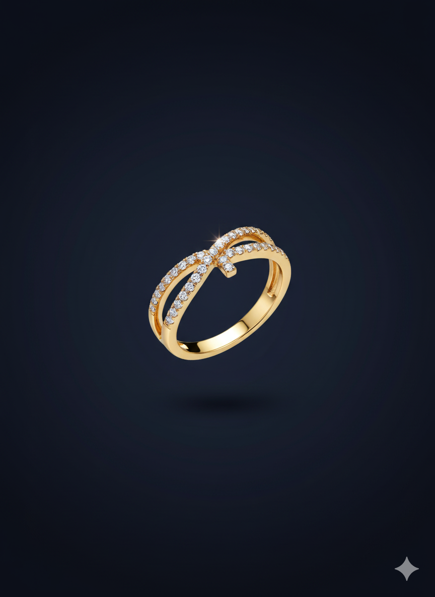 Golden Glow Crown Ring 18K Gold Plated