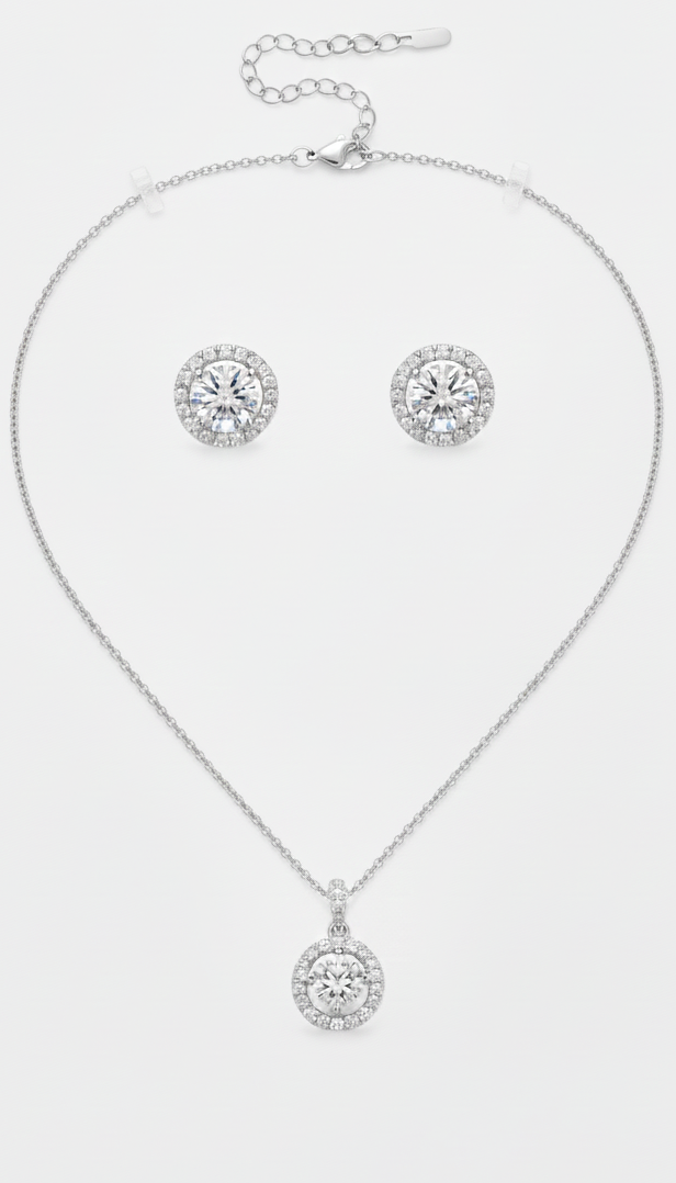 Forever Shine Gift Set with Pure Silver & Zirconia Diamond