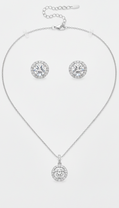 Forever Shine Gift Set with Pure Silver & Zirconia Diamond