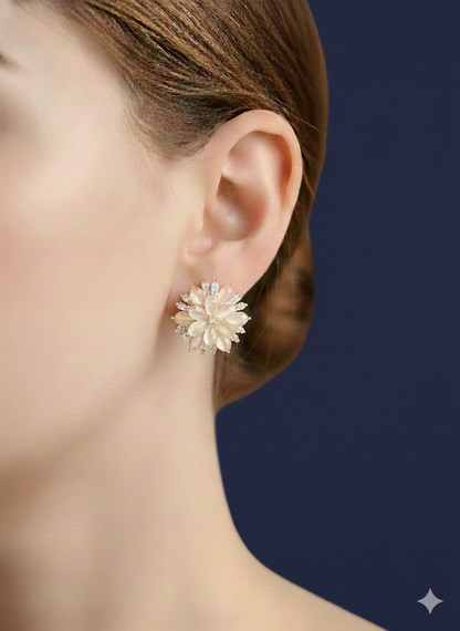 Sunflower Spark Studs. 92.5 Silver