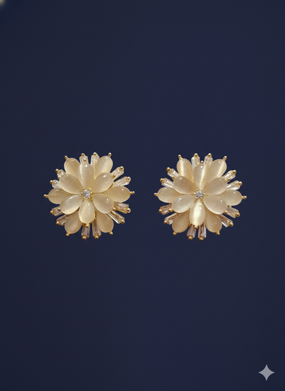 Sunflower Spark Studs. 92.5 Silver