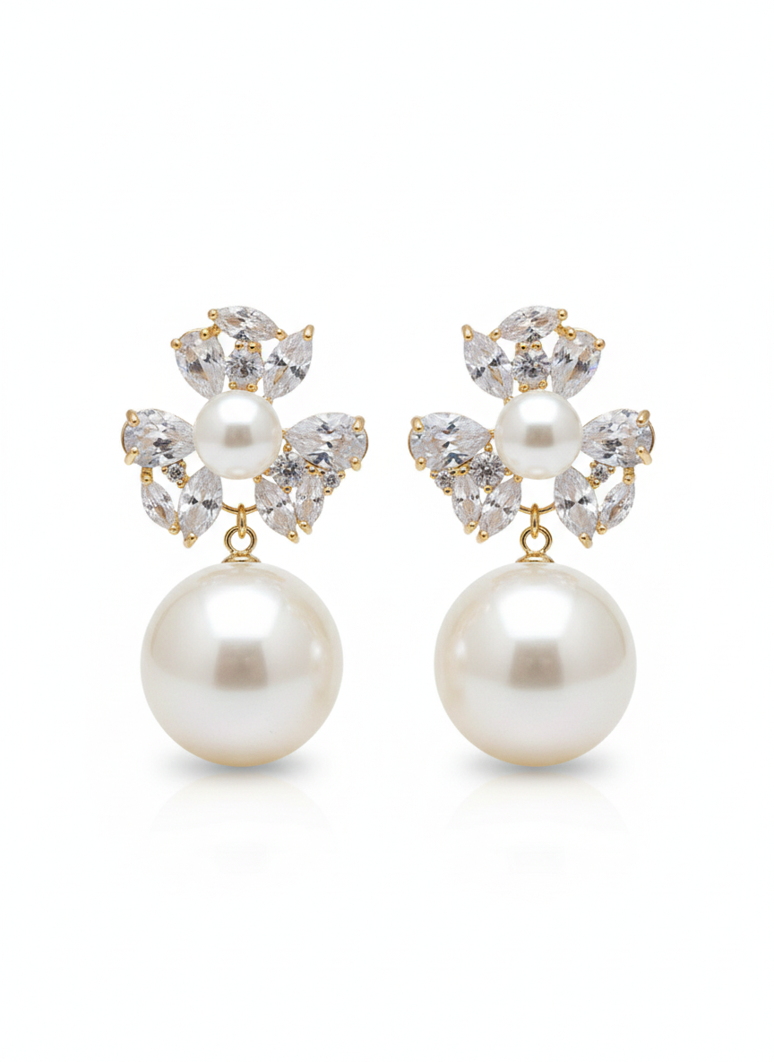 The Crystal Bloom Earrings 92.5 Starling Silver