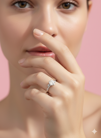 Pure Silver 925 Pear Cut Zirconia Ring for Women | Minimal Leaf Design | Perfect Gift
