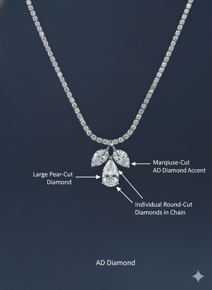 Leaf Grace Necklace With Silver Rhodium Plated & Lab Grown Diamond