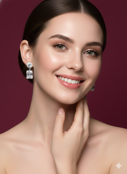 Platinum Grace Earrings Silver Rhodium Plated & Lab Grown Diamond