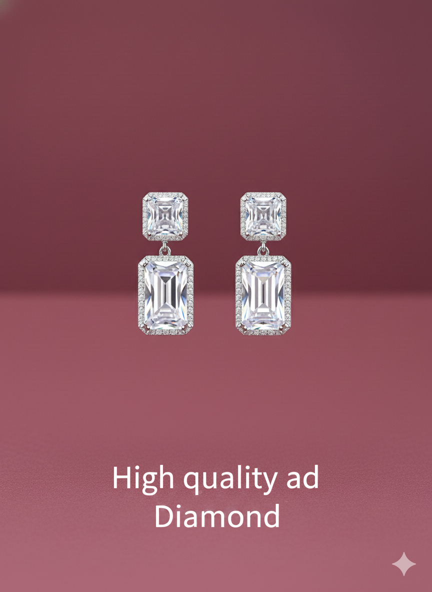 Platinum Grace Earrings Silver Rhodium Plated & Lab Grown Diamond