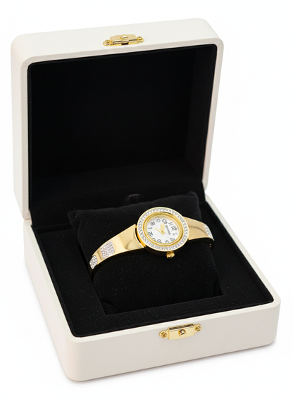 Crystal Crown Watch 18k Gold Plated