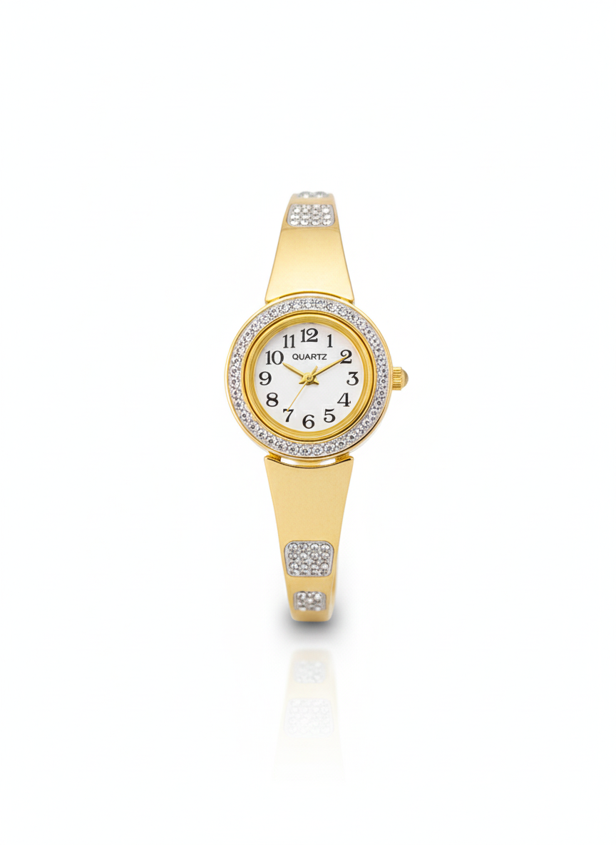 Crystal Crown Watch 18k Gold Plated