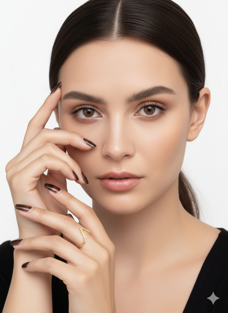 Velvet V Ring Gold Plated with AD Dimond