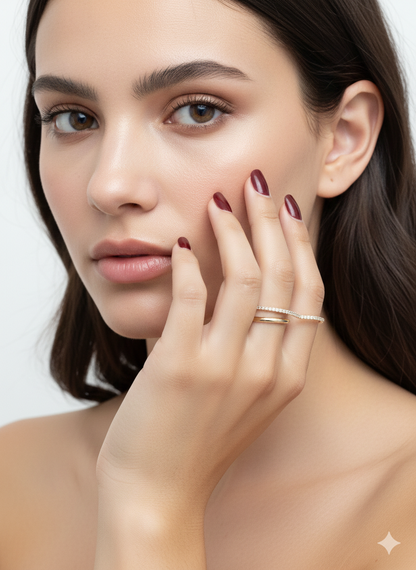 Twilight Flow Ring 18k Gold Plated with AD Dimond