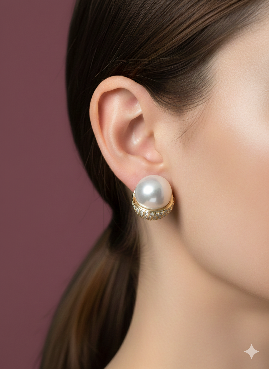 Perl in Cup Studs 92.5 Starling Silver