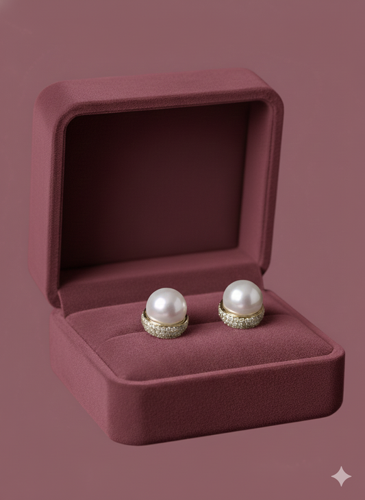 Perl in Cup Studs 92.5 Starling Silver