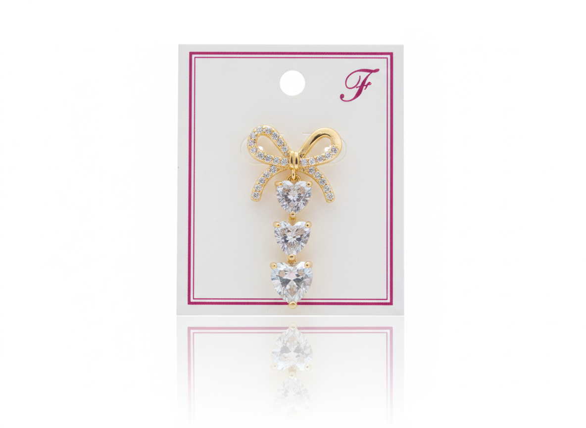 Golden Hearts Earrings 92.5 Starling Silver