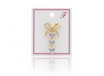 Golden Hearts Earrings 92.5 Starling Silver