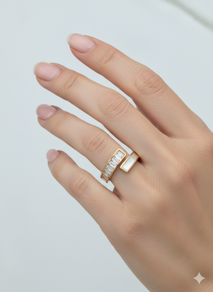 Infinity Glow Ring Gold Plated with Zirconia Diamond