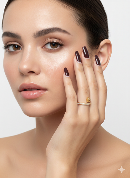 Nail Luxe Ring Gold Plated Zirconia Diamond