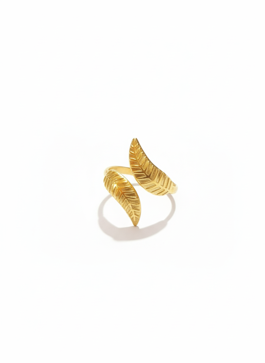 Golden Leaf Ring  Gold Plated