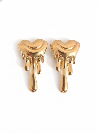 Golden Statement Earrings 18k Gold Plated