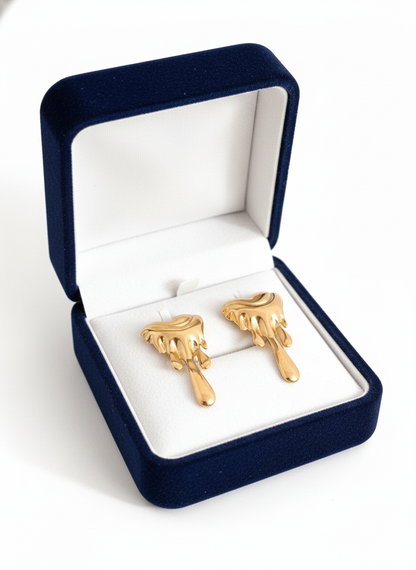 Golden Statement Earrings 18k Gold Plated