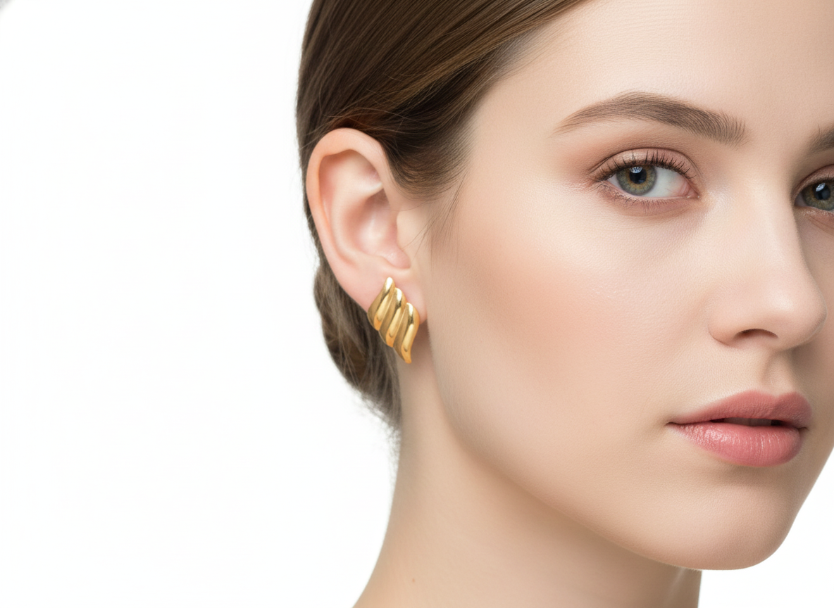 Golden Nautilus Earrings 18k Gold Plated