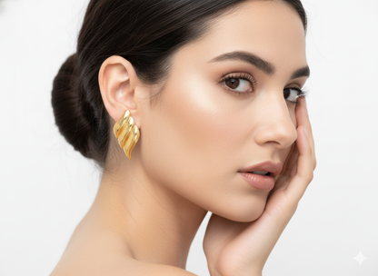 Golden Nautilus Earrings 18k Gold Plated