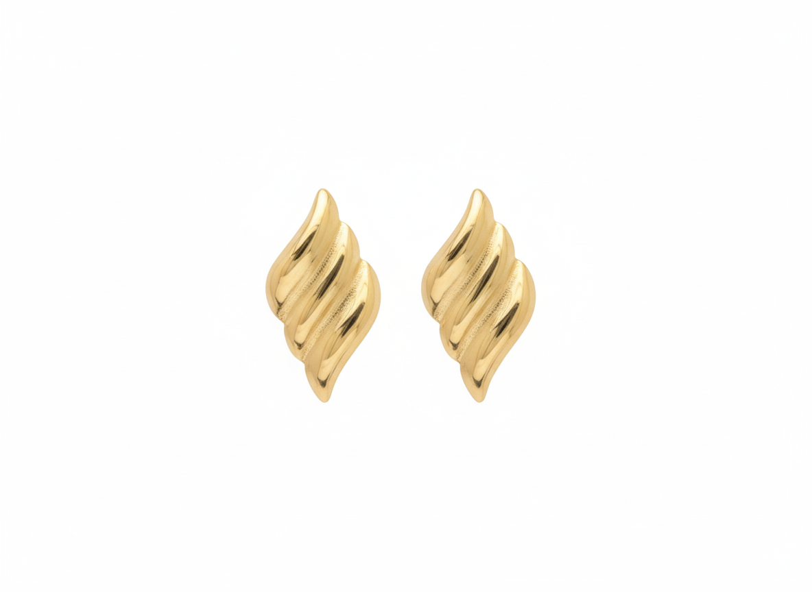 Golden Nautilus Earrings 18k Gold Plated