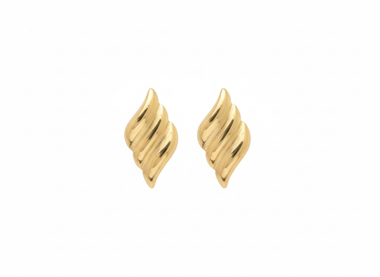 Golden Nautilus Earrings 18k Gold Plated