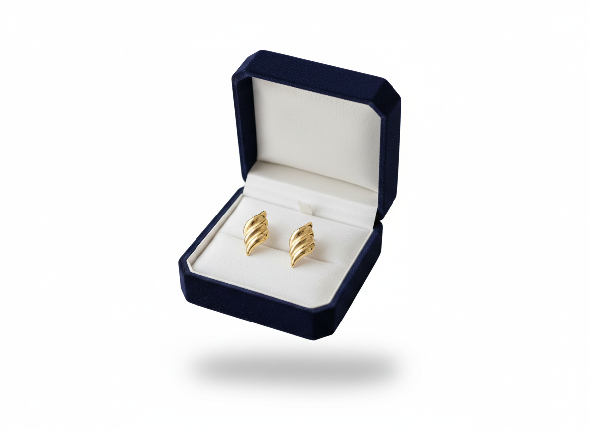 Golden Nautilus Earrings 18k Gold Plated