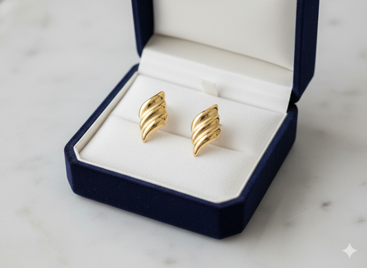 Golden Nautilus Earrings 18k Gold Plated