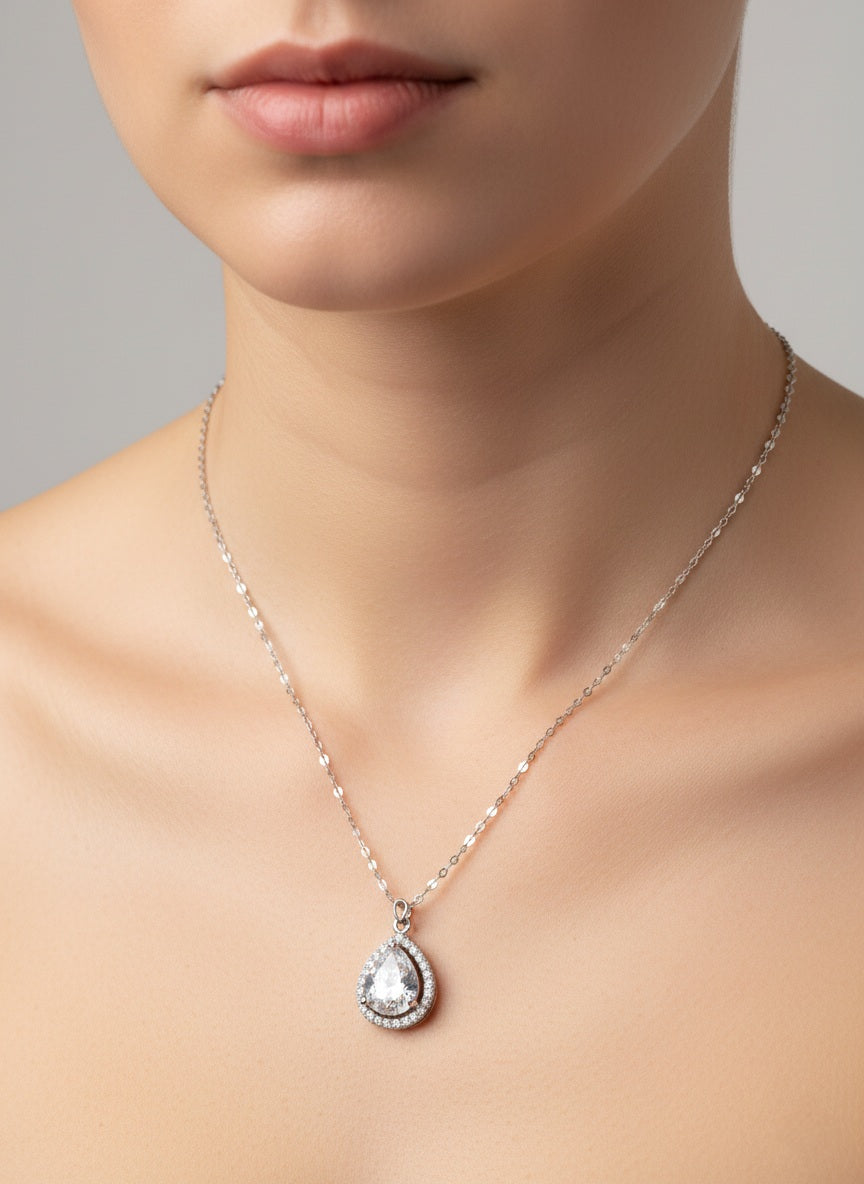 Zewrat Royal Pendant Pure 92.5 Silver with Zirconia Diamond