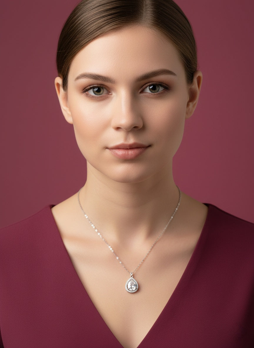 Zewrat Royal Pendant Pure 92.5 Silver with Zirconia Diamond