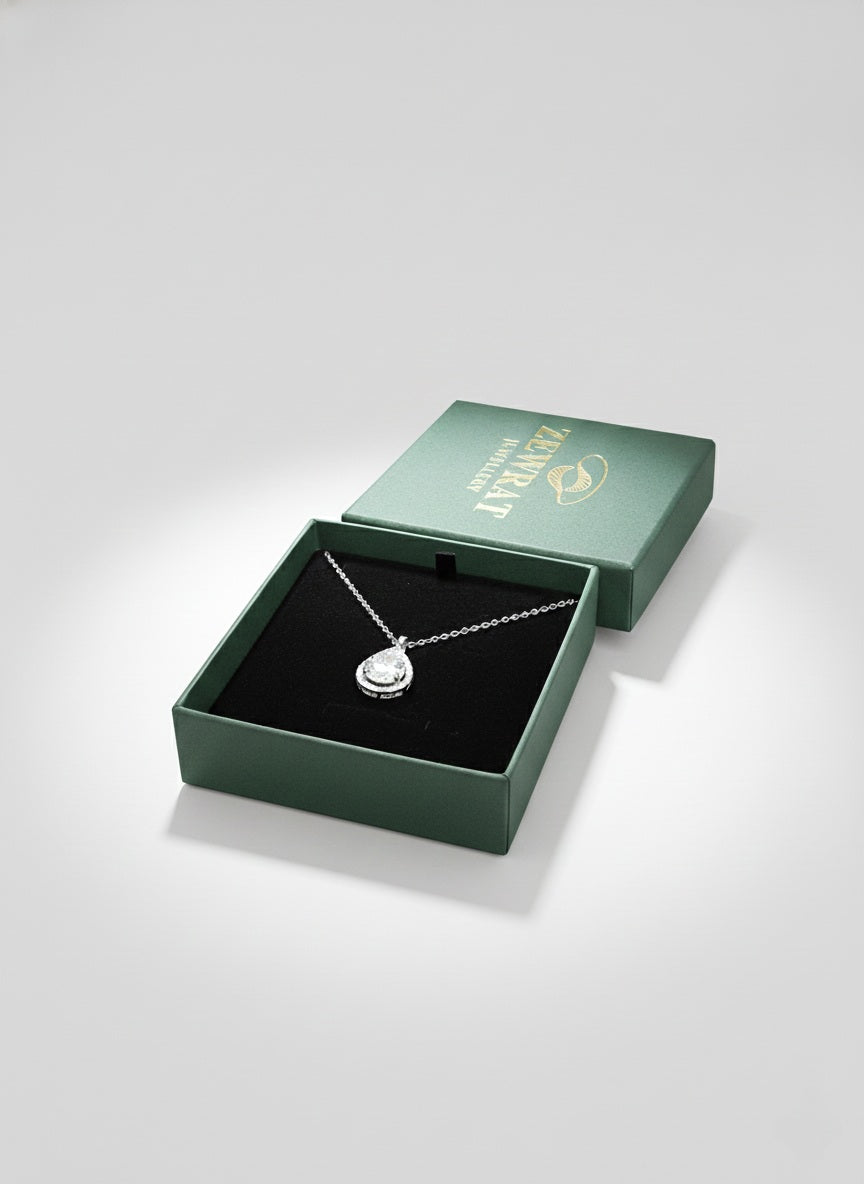 Zewrat Royal Pendant Pure 92.5 Silver with Zirconia Diamond