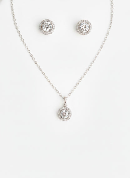 Eternal Halo Crystal Set 92.5 Sliver with Zirconia Diamond