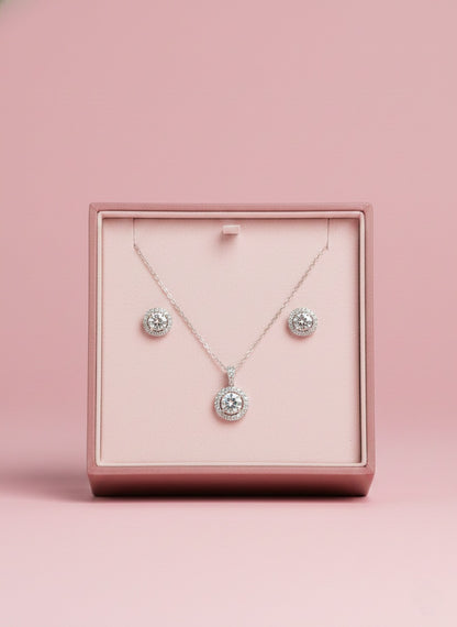Forever Shine Gift Set with Pure Silver & Zirconia Diamond