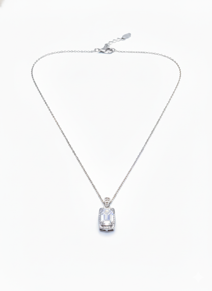 Pure Prism Necklace With Pure Silver & Zirconia Diamond