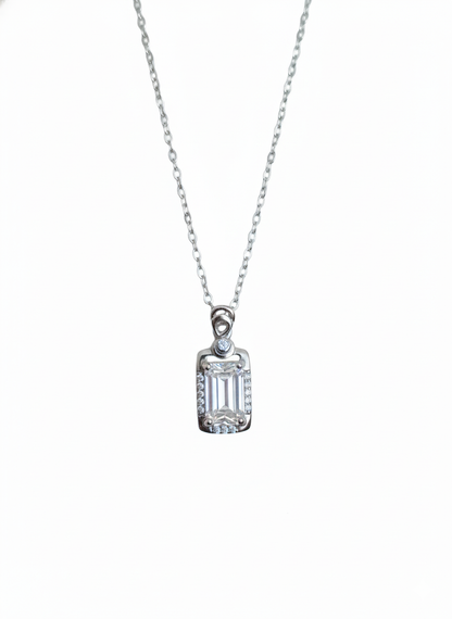 Pure Prism Necklace With Pure Silver & Zirconia Diamond
