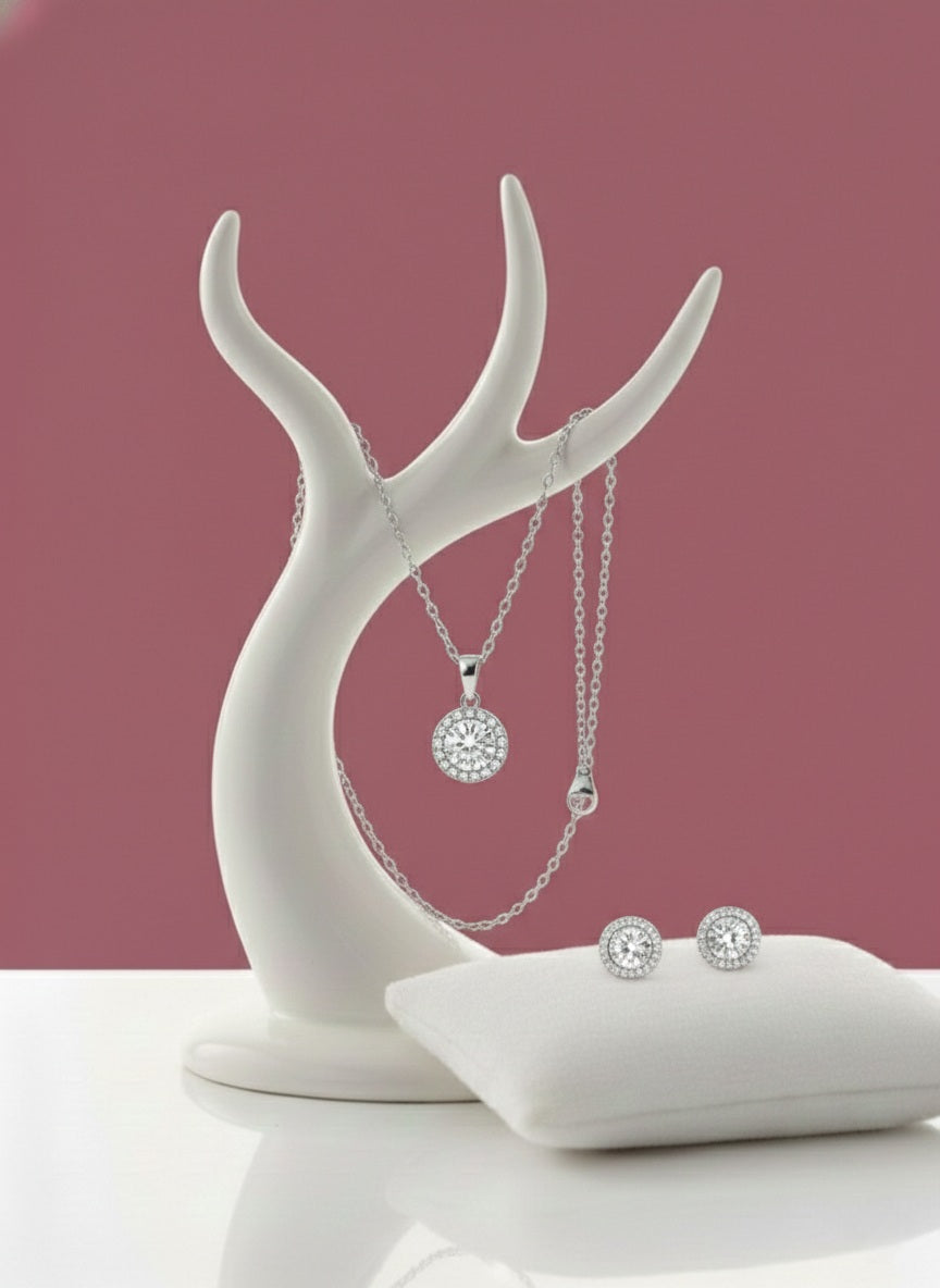 Forever Shine Gift Set with Pure Silver & Zirconia Diamond