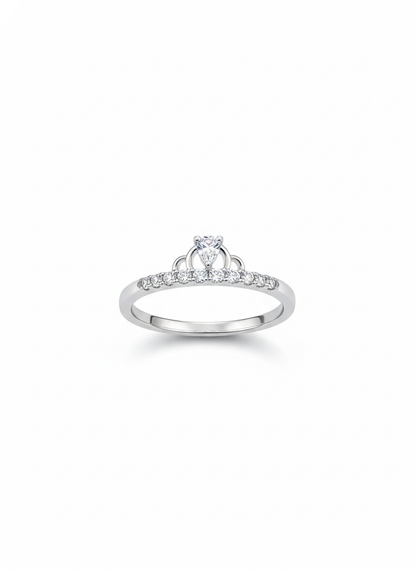 Queens Grace Ring with Pure Silver & Zirconia Diamond