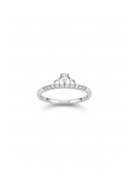 Queens Grace Ring with Pure Silver & Zirconia Diamond
