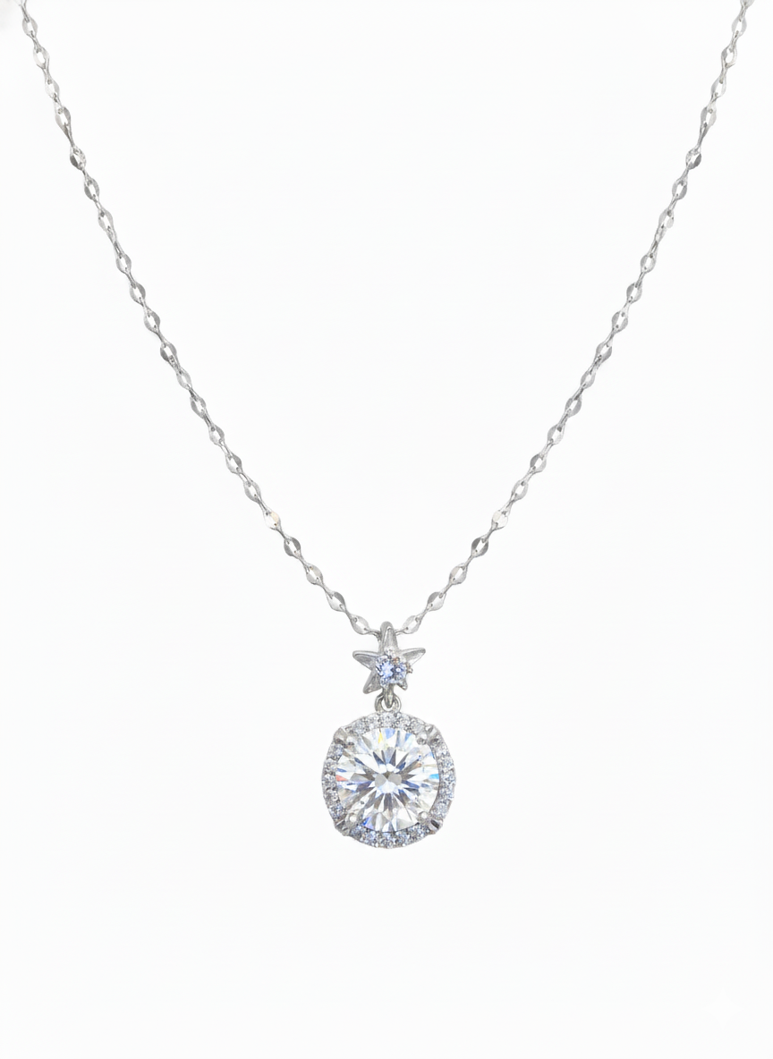 Aura Zirconia Pendant Pure Silver with Zirconia Diamond