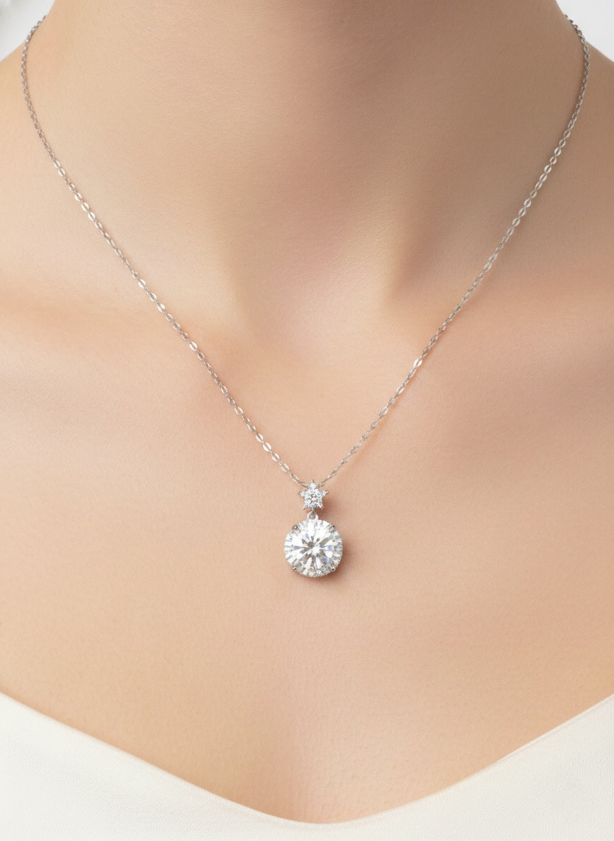 Aura Zirconia Pendant Pure Silver with Zirconia Diamond